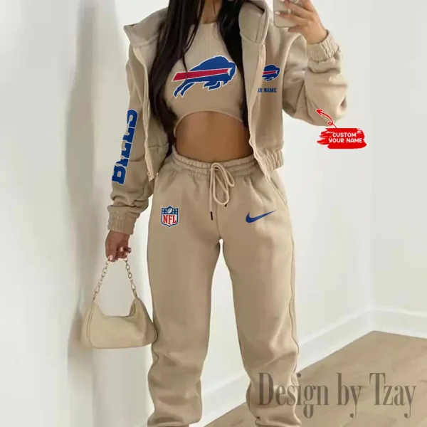 Buffalo Bills Women's Outfit Winter Athleisure 3 Piece Set SPTWAL3PS067 - Image 3