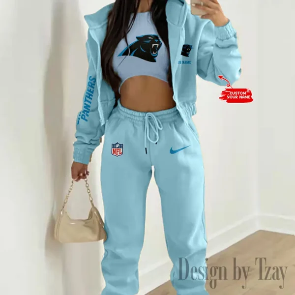 Carolina Panthers Women's Outfit Winter Athleisure 3 Piece Set SPTWAL3PS068