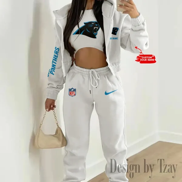 Carolina Panthers Women's Outfit Winter Athleisure 3 Piece Set SPTWAL3PS068 - Image 7