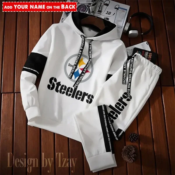 Pittsburgh Steelers New Fashion Casual Sportswear: Stylish Hooded Sweatshirt and Jogger Pants Set for Men SPTCSSW059 - Image 2