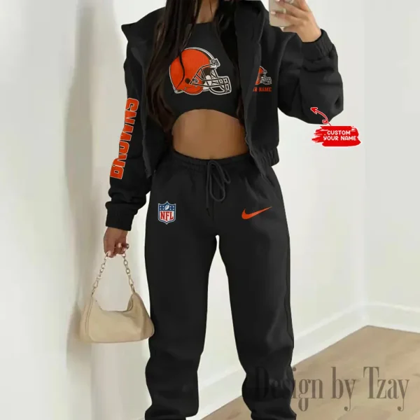 Cleveland Browns Women's Outfit Winter Athleisure 3 Piece Set SPTWAL3PS071