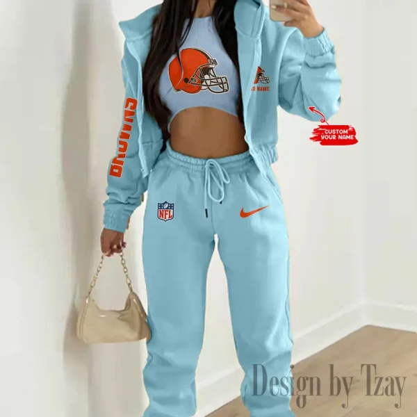 Cleveland Browns Women's Outfit Winter Athleisure 3 Piece Set SPTWAL3PS071 - Image 9