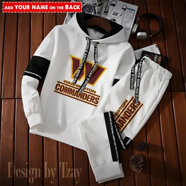 Washington Commanders New Fashion Casual Sportswear: Stylish Hooded Sweatshirt and Jogger Pants Set for Men SPTCSSW061 - Image 2