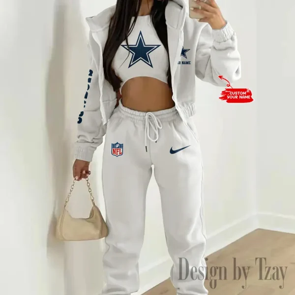 Dallas Cowboys Women's Outfit Winter Athleisure 3 Piece Set SPTWAL3PS072 - Image 7