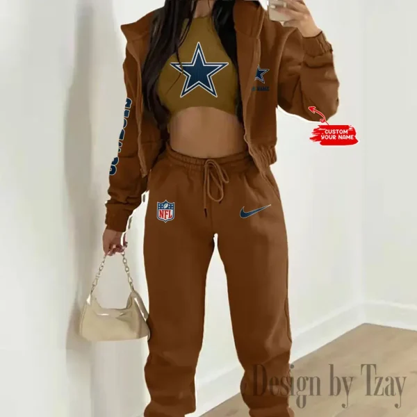 Dallas Cowboys Women's Outfit Winter Athleisure 3 Piece Set SPTWAL3PS072 - Image 8