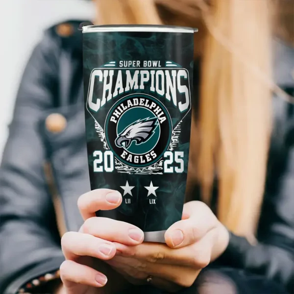 Philadelphia Eagles 2025 Super Bowl LIX Champions Tumbler BGTUM787 - Image 2