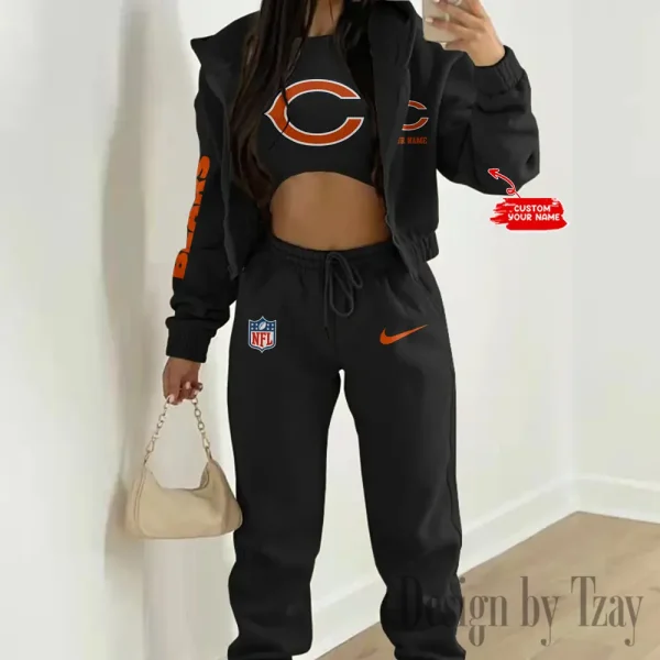 Chicago Bears Women's Outfit Winter Athleisure 3 Piece Set SPTWAL3PS074 - Image 2