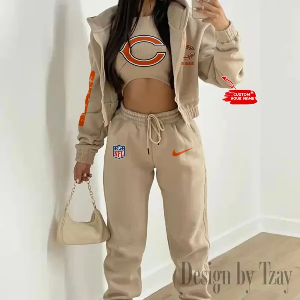 Chicago Bears Women's Outfit Winter Athleisure 3 Piece Set SPTWAL3PS074 - Image 3