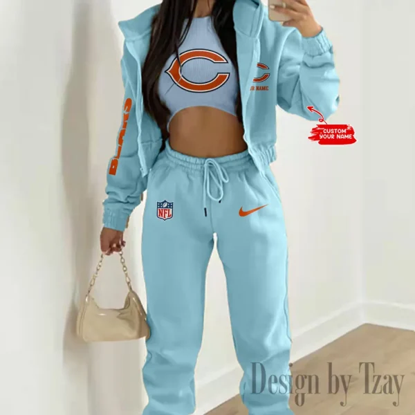 Chicago Bears Women's Outfit Winter Athleisure 3 Piece Set SPTWAL3PS074 - Image 10