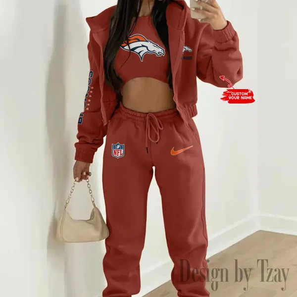 Denver Broncos Women's Outfit Winter Athleisure 3 Piece Set SPTWAL3PS075 - Image 6