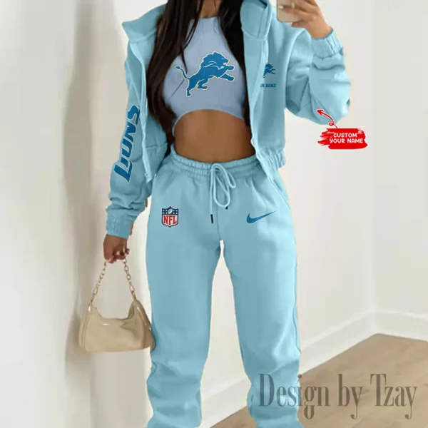 Detroit Lions Women's Outfit Winter Athleisure 3 Piece Set SPTWAL3PS076