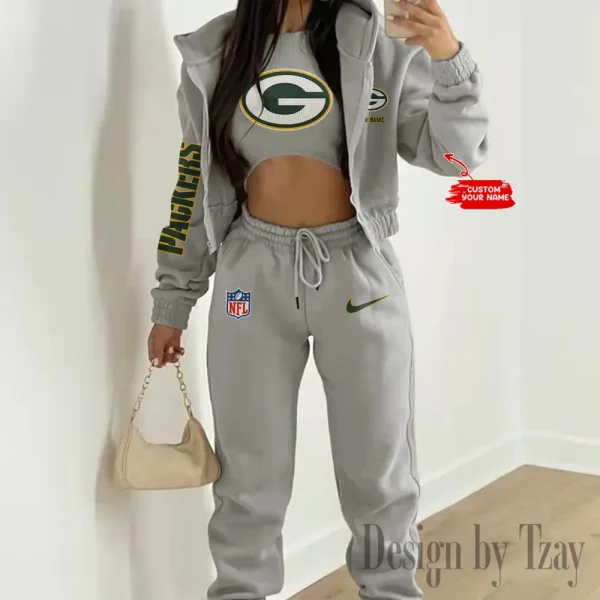 Green Bay Packers Women's Outfit Winter Athleisure 3 Piece Set SPTWAL3PS077