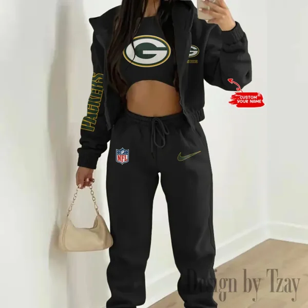 Green Bay Packers Women's Outfit Winter Athleisure 3 Piece Set SPTWAL3PS077 - Image 5