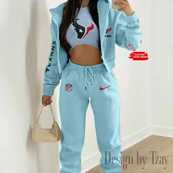 Houston Texans Women's Outfit Winter Athleisure 3 Piece Set SPTWAL3PS078 - Image 7