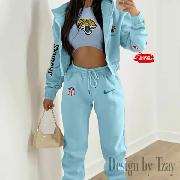 Jacksonville Jaguars Women's Outfit Winter Athleisure 3 Piece Set SPTWAL3PS080 - Image 8