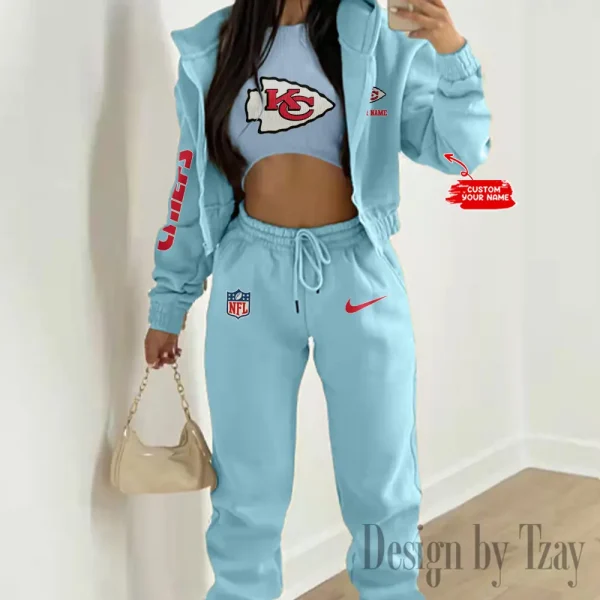 Kansas City Chiefs Women's Outfit Winter Athleisure 3 Piece Set SPTWAL3PS081 - Image 4