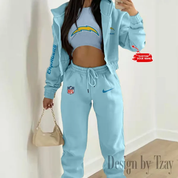 Los Angeles Chargers Women's Outfit Winter Athleisure 3 Piece Set SPTWAL3PS083 - Image 4