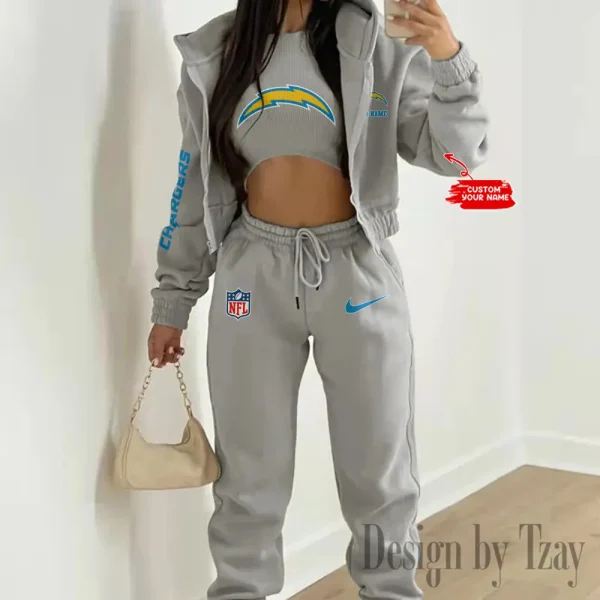 Los Angeles Chargers Women's Outfit Winter Athleisure 3 Piece Set SPTWAL3PS083