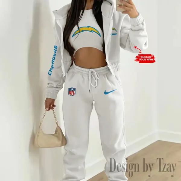 Los Angeles Chargers Women's Outfit Winter Athleisure 3 Piece Set SPTWAL3PS083 - Image 8