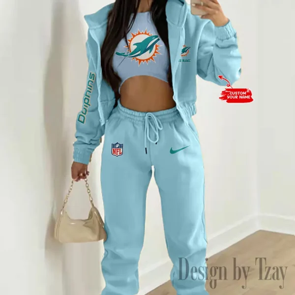 Miami Dolphins Women's Outfit Winter Athleisure 3 Piece Set SPTWAL3PS085