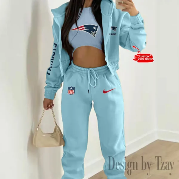 New England Patriots Women's Outfit Winter Athleisure 3 Piece Set SPTWAL3PS087 - Image 3