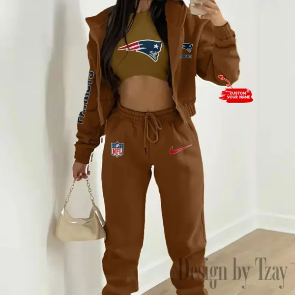 New England Patriots Women's Outfit Winter Athleisure 3 Piece Set SPTWAL3PS087 - Image 7