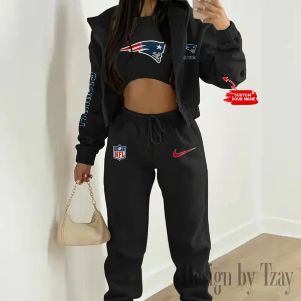 New England Patriots Women's Outfit Winter Athleisure 3 Piece Set SPTWAL3PS087