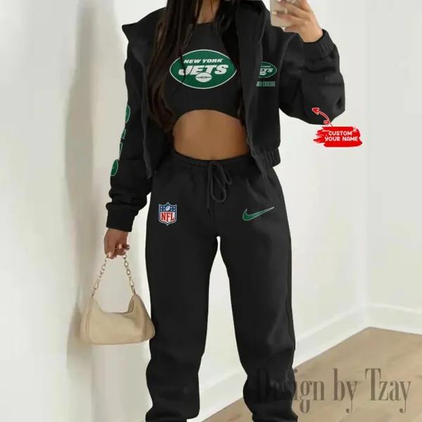 New York Jets Women's Outfit Winter Athleisure 3 Piece Set SPTWAL3PS090 - Image 2