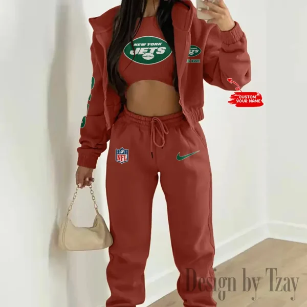 New York Jets Women's Outfit Winter Athleisure 3 Piece Set SPTWAL3PS090 - Image 6