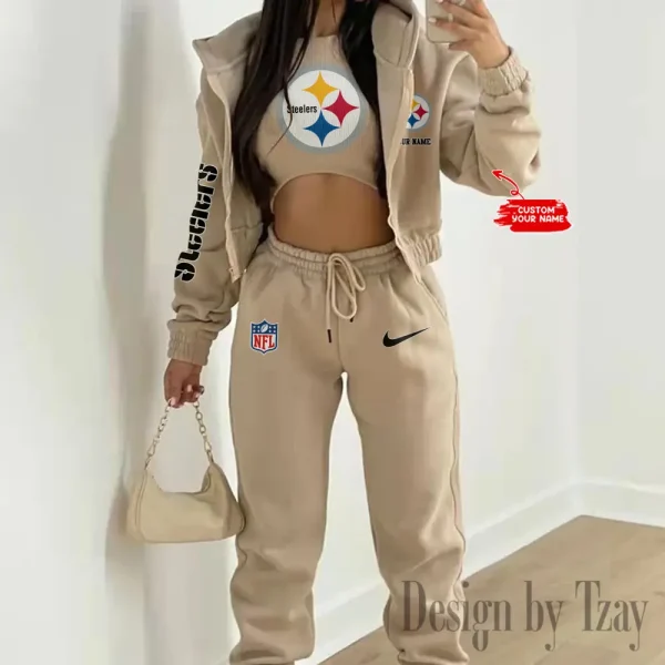 Pittsburgh Steelers Women's Outfit Winter Athleisure 3 Piece Set SPTWAL3PS092 - Image 4