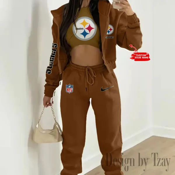 Pittsburgh Steelers Women's Outfit Winter Athleisure 3 Piece Set SPTWAL3PS092 - Image 5