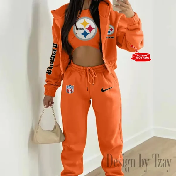 Pittsburgh Steelers Women's Outfit Winter Athleisure 3 Piece Set SPTWAL3PS092 - Image 6