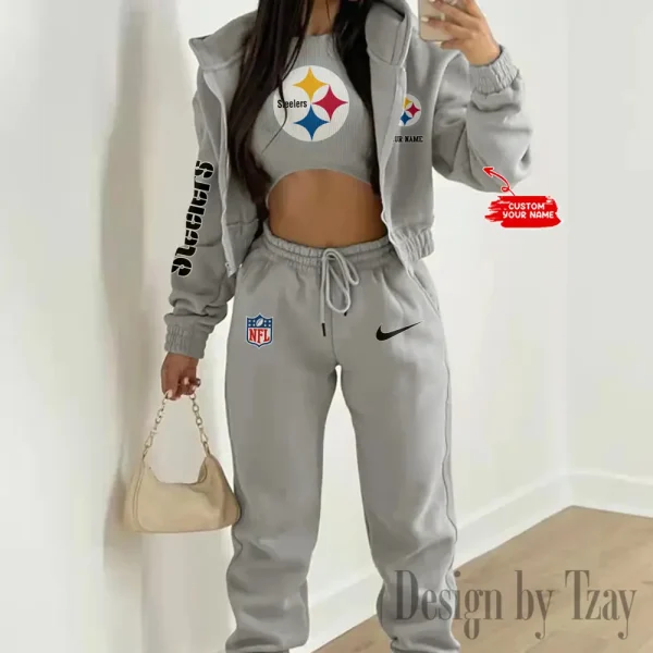 Pittsburgh Steelers Women's Outfit Winter Athleisure 3 Piece Set SPTWAL3PS092