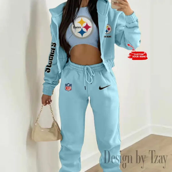 Pittsburgh Steelers Women's Outfit Winter Athleisure 3 Piece Set SPTWAL3PS092 - Image 8