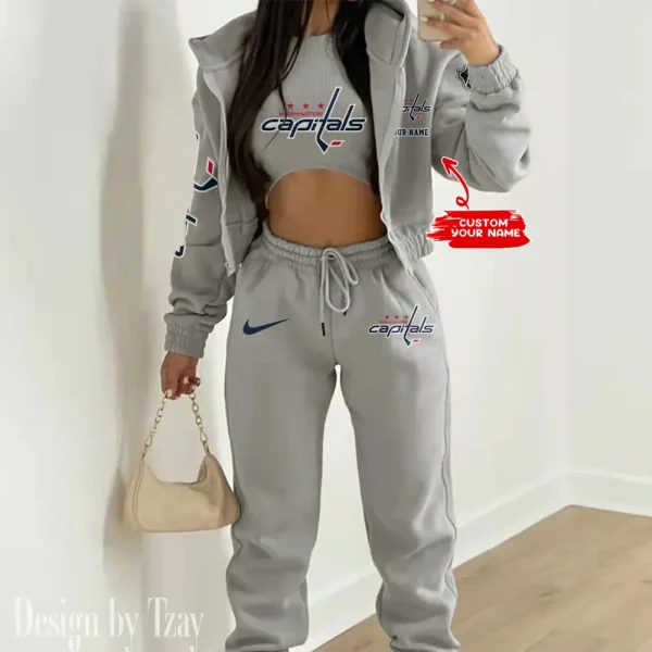 Washington Capitals NHL Women's Outfit Winter Athleisure 3 Piece Set SPTWAL3PS099