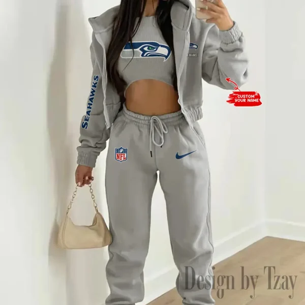 Seattle Seahawks Women's Outfit Winter Athleisure 3 Piece Set SPTWAL3PS094 - Image 6