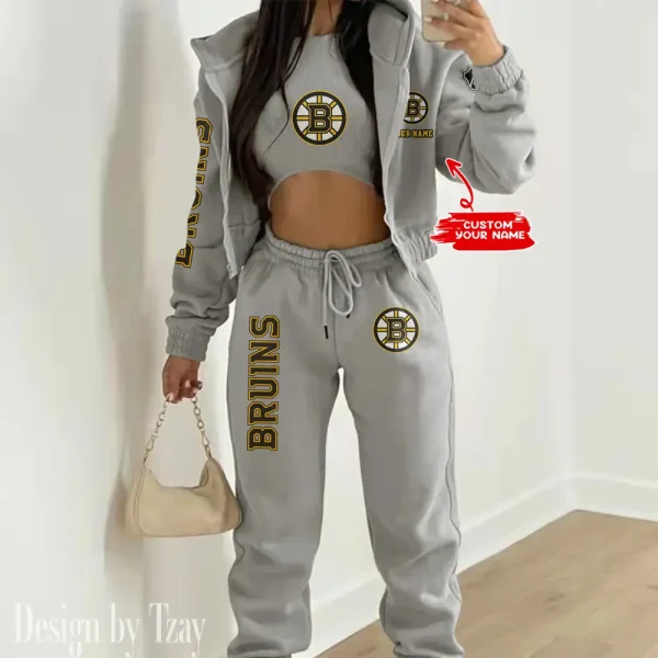 Boston Bruins NHL Women's Outfit Winter Athleisure 3 Piece Set SPTWAL3PS100