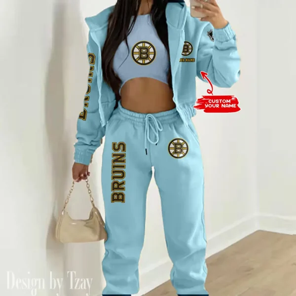 Boston Bruins NHL Women's Outfit Winter Athleisure 3 Piece Set SPTWAL3PS100 - Image 4