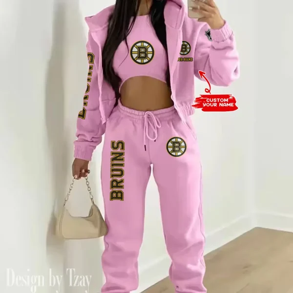 Boston Bruins NHL Women's Outfit Winter Athleisure 3 Piece Set SPTWAL3PS100 - Image 5