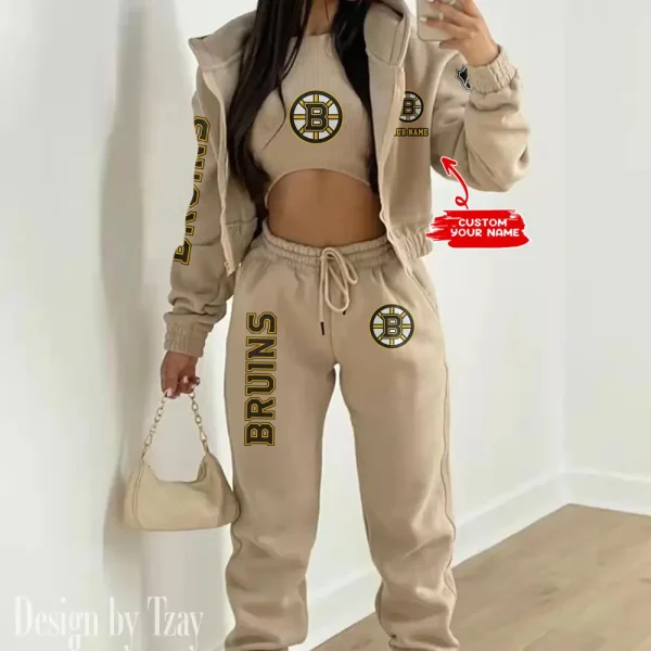 Boston Bruins NHL Women's Outfit Winter Athleisure 3 Piece Set SPTWAL3PS100 - Image 7