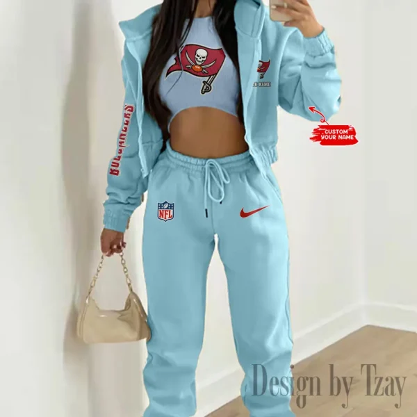 Tampa Bay Buccaneers Women's Outfit Winter Athleisure 3 Piece Set SPTWAL3PS095 - Image 3