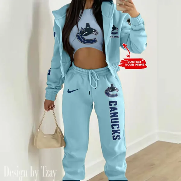 Vancouver Canucks NHL Women's Outfit Winter Athleisure 3 Piece Set SPTWAL3PS101 - Image 5