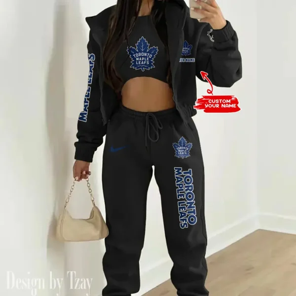 Toronto Maple Leafs NHL Women's Outfit Winter Athleisure 3 Piece Set SPTWAL3PS105