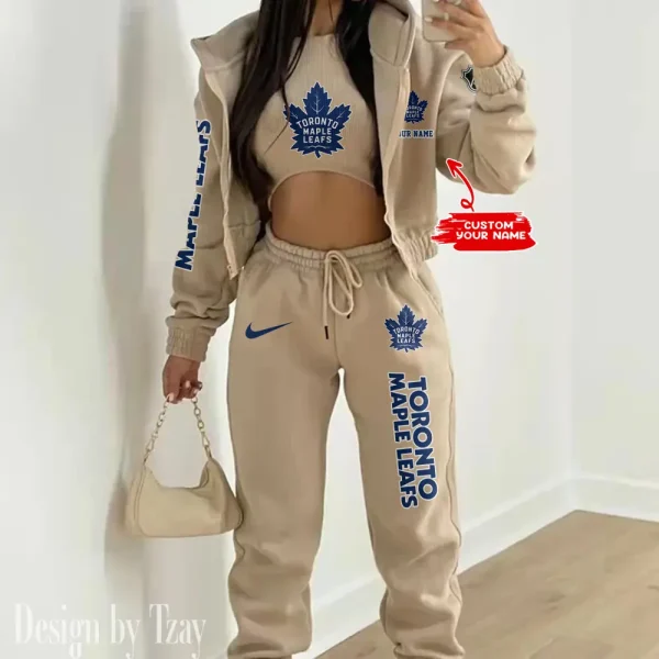 Toronto Maple Leafs NHL Women's Outfit Winter Athleisure 3 Piece Set SPTWAL3PS105 - Image 2