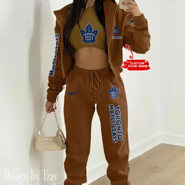 Toronto Maple Leafs NHL Women's Outfit Winter Athleisure 3 Piece Set SPTWAL3PS105 - Image 3