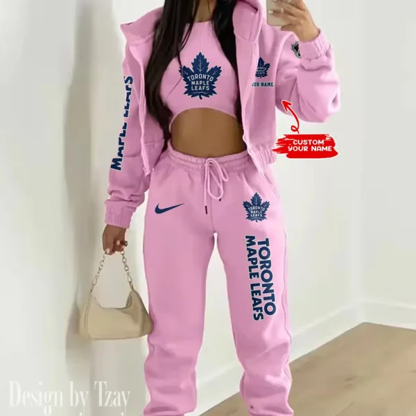 Toronto Maple Leafs NHL Women's Outfit Winter Athleisure 3 Piece Set SPTWAL3PS105 - Image 4