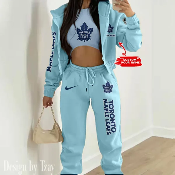 Toronto Maple Leafs NHL Women's Outfit Winter Athleisure 3 Piece Set SPTWAL3PS105 - Image 5