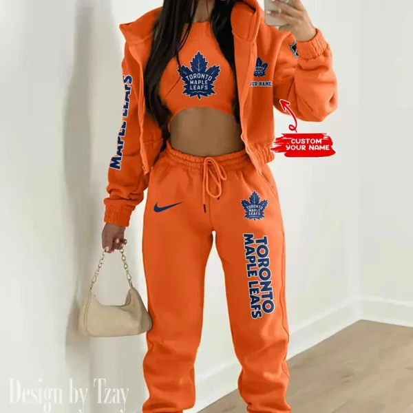 Toronto Maple Leafs NHL Women's Outfit Winter Athleisure 3 Piece Set SPTWAL3PS105 - Image 6