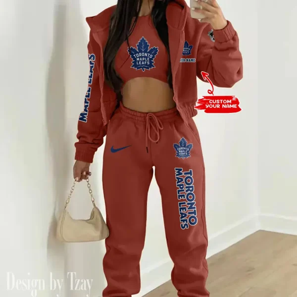 Toronto Maple Leafs NHL Women's Outfit Winter Athleisure 3 Piece Set SPTWAL3PS105 - Image 7