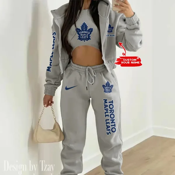 Toronto Maple Leafs NHL Women's Outfit Winter Athleisure 3 Piece Set SPTWAL3PS105 - Image 8